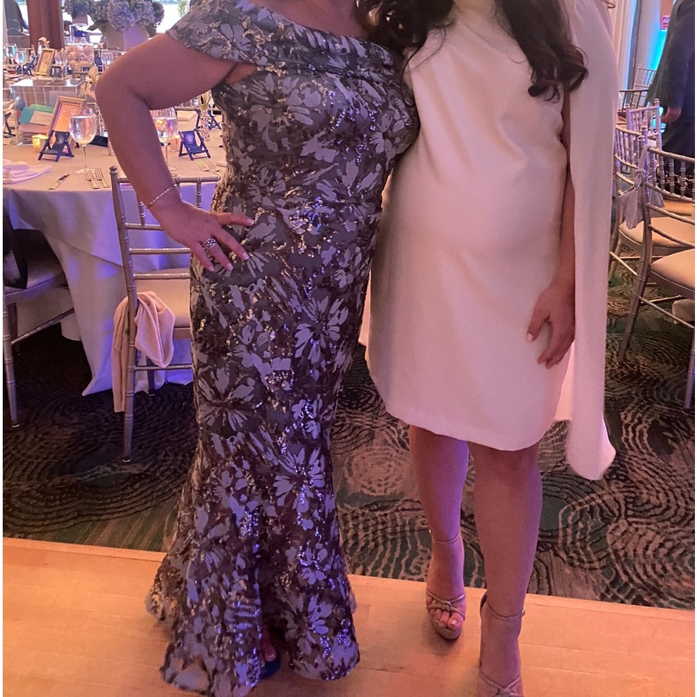 Nicole Bakti Silver Gown size 12 - Picture 4 of 6